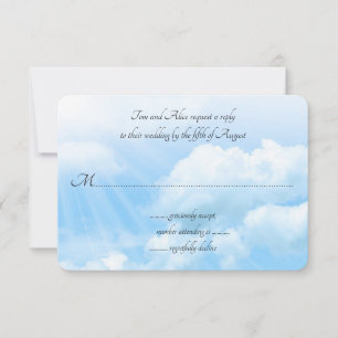 Blue Sky Guest Count Wedding RSVP Cards Karte