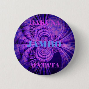 Blue Sky Hakuna Matata Kenya Giraffe Woven Art C Button