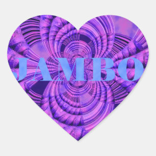 Blue Sky Hakuna Matata Kenya Giraffe Woven Art C Herz-Aufkleber