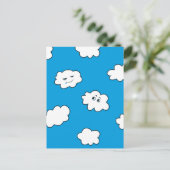 Blue Sky Happy Funny Clouds Postkarte (Stehend Vorderseite)