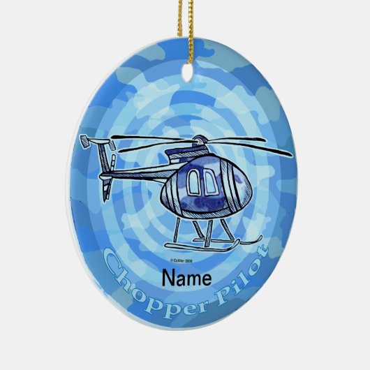 Blue Sky Helicopter-Ornament Keramik Ornament (Rechts)