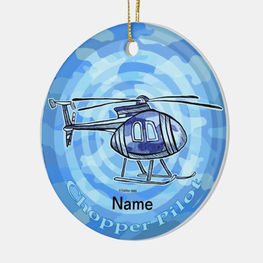 Blue Sky Helicopter-Ornament Keramik Ornament (Links)