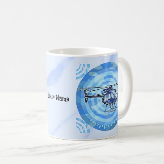 Blue Sky Helicopter-Tasse Kaffeetasse (VorderseiteRechts)