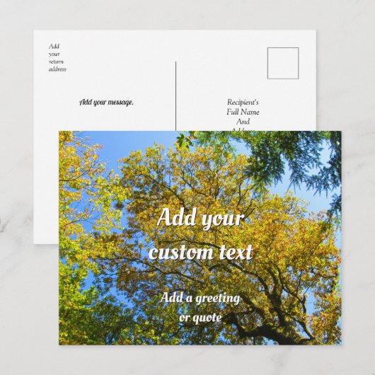 Blue Sky & Herbst - Personalisiert Postkarte (Vorne/Hinten)