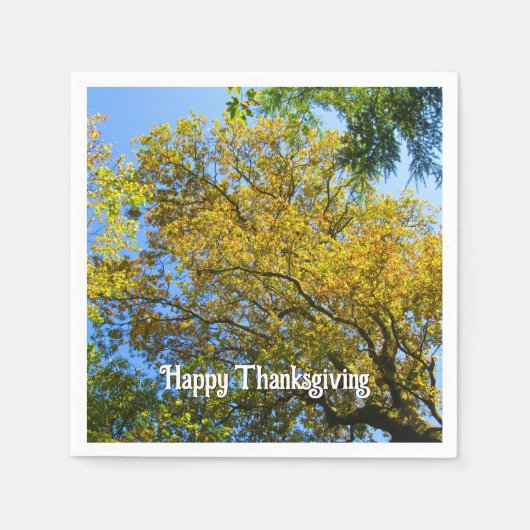 Blue Sky & Herbstblätter - Kundenspezifischer Ernt Serviette (Vorderseite)