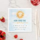 Blue Sky Here Comes the Son Baby Shower Serviette (Beispiel)