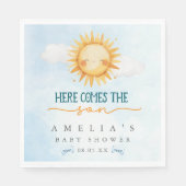 Blue Sky Here Comes the Son Baby Shower Serviette (Vorderseite)