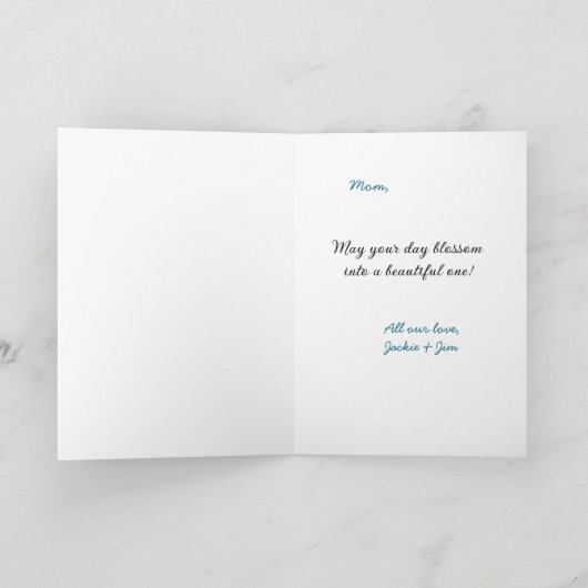 Blue Sky Hibiskus Muttertag Karte (Innenseite)