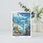 Blue Sky in Casablanca Marokko Postkarte (Stehend Vorderseite)