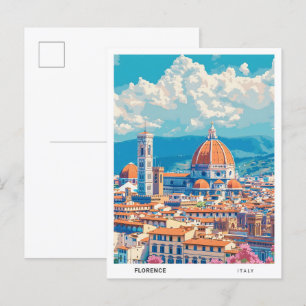 Blue Sky in Florenz Italien Vintage Travel Postkarte