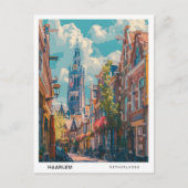 Blue Sky in Haarlem Netherlands Vintage Travel Postkarte (Vorderseite)