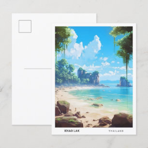 Blue Sky in Khao Lak Thailand Vintage Reise Postkarte