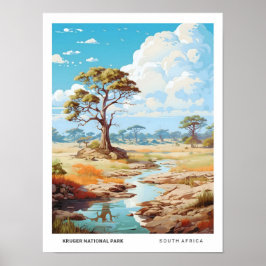 Blue Sky in Kruger Nationalpark Vintage Poster