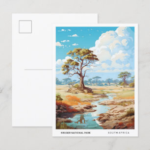 Blue Sky in Kruger Nationalpark Vintage Postkarte
