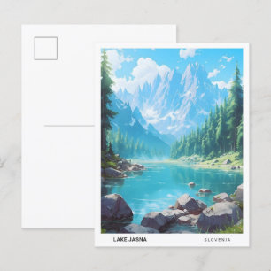 Blue Sky in Lake Jasna Slowenien Vintage Travel Postkarte