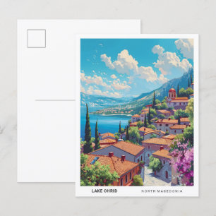 Blue Sky in Lake Ohrid North Mazedonien Travel Postkarte