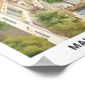 Blue Sky in Malaga Spanien Vintage Travel Poster (Ecke)