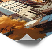 Blue Sky in München Deutschland Vintage Travel Poster (Ecke)