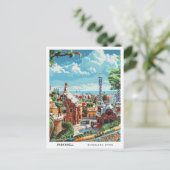 Blue Sky in Park Guell Barcelona Spanien Reisen Postkarte (Stehend Vorderseite)