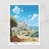 Blue Sky in Puglia Italien Vintage Travel Postkarte (Vorderseite)