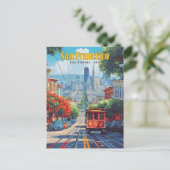 Blue Sky in San Francisco Kalifornien USA Postkarte (Stehend Vorderseite)