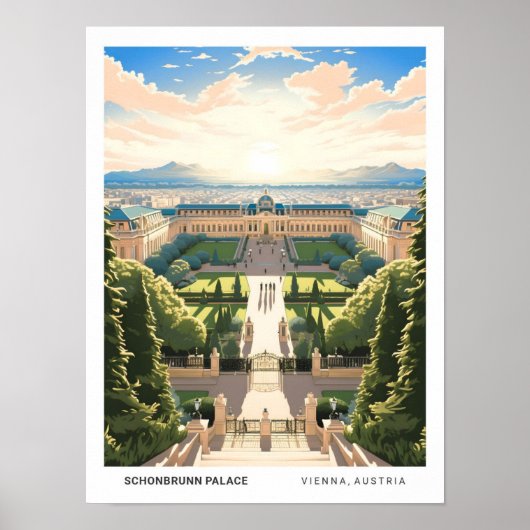 Blue Sky in Schonbrunn Palace Vienna Austria Poster (Vorne)