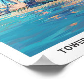 Blue Sky in Tower Bridge London England Travel Poster (Ecke)