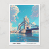 Blue Sky in Tower Bridge London England Travel Postkarte (Vorderseite)