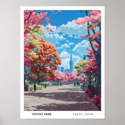 Blue Sky in Yoyogi Park Tokio Japan Travel Poster (Vorne)