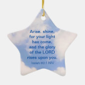 Blue Sky Inspirational Arise und Shine Bible Verse Keramik Ornament (Hinten)