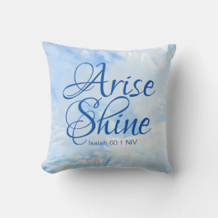 Blue Sky Inspirational Arise und Shine Bible Verse Kissen