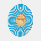 Blue Sky lächelt Sun Keramik Ornament (Rechts)