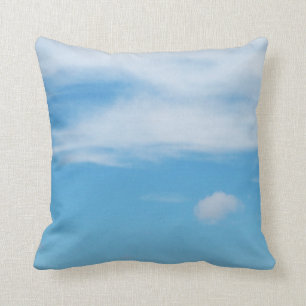 Blue Sky Light Fluffy Clouds Fotografy Beach Kissen