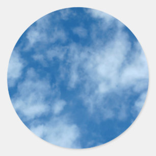 Blue Sky mit Clouds-Foto Runder Aufkleber