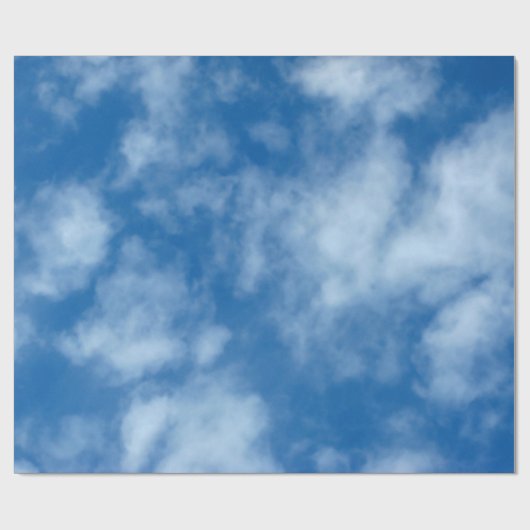 Blue Sky mit Clouds Foto Wrapping Paper Geschenkpapier (Flach)