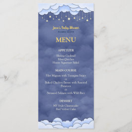 Blue Sky mit dem Baby Shower Flat Menu der hängend Menükarte