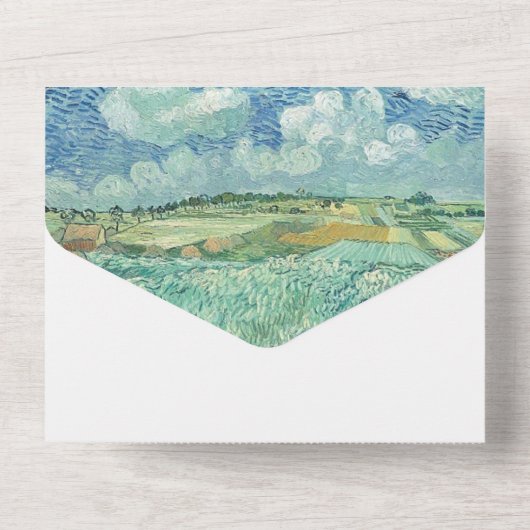 Blue Sky mit der Hochzeitseinladung zum Green Fiel All In One Einladung (Rückseite)