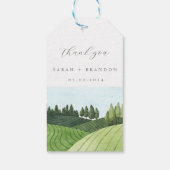 Blue Sky mit Field Hochzeit Vielen Dank, dass Sie Geschenkanhänger (Rückseite)