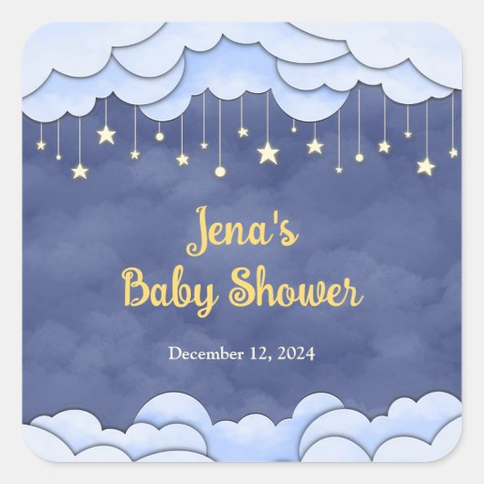 Blue Sky mit Haning Stars - Aufkleber (Vorderseite)