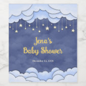 Blue Sky mit Haning Stars - Weinetikett (Einzelnes Label)