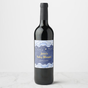 Blue Sky mit Haning Stars - Weinetikett