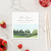 Blue Sky mit Hochzeitsnacken auf dem Green Field Serviette (Beispiel)