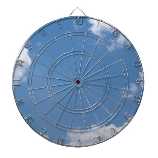 Blue Sky mit White Clouds Dart Board Dartscheibe (vorne)