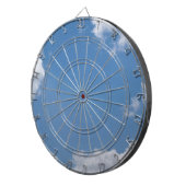 Blue Sky mit White Clouds Dart Board Dartscheibe (Vorderseite rechts)