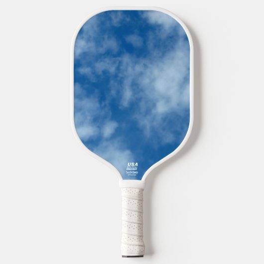 Blue Sky mit Wolken-Naturfotografie Pickleball Schläger (Vorderseite)