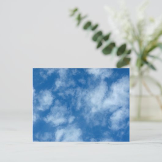 Blue Sky mit Wolken Naturfotografie Postcard Postkarte (Stehend Vorderseite)