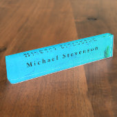 Blue Sky Modern Design Einzigartig Personal Namensplakette (Seite)