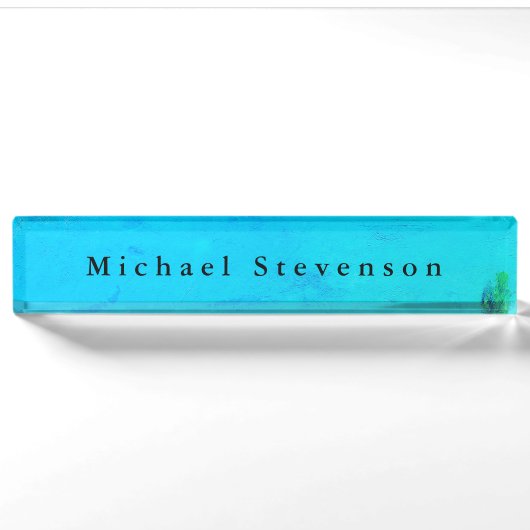 Blue Sky Modern Design Einzigartig Personal Namensplakette (Vorderseite)