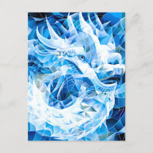 Blue Sky Mosaic Dragon Feiertagspostkarte