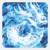 Blue Sky Mosaic Dragon Quadratischer Aufkleber (Vorderseite)